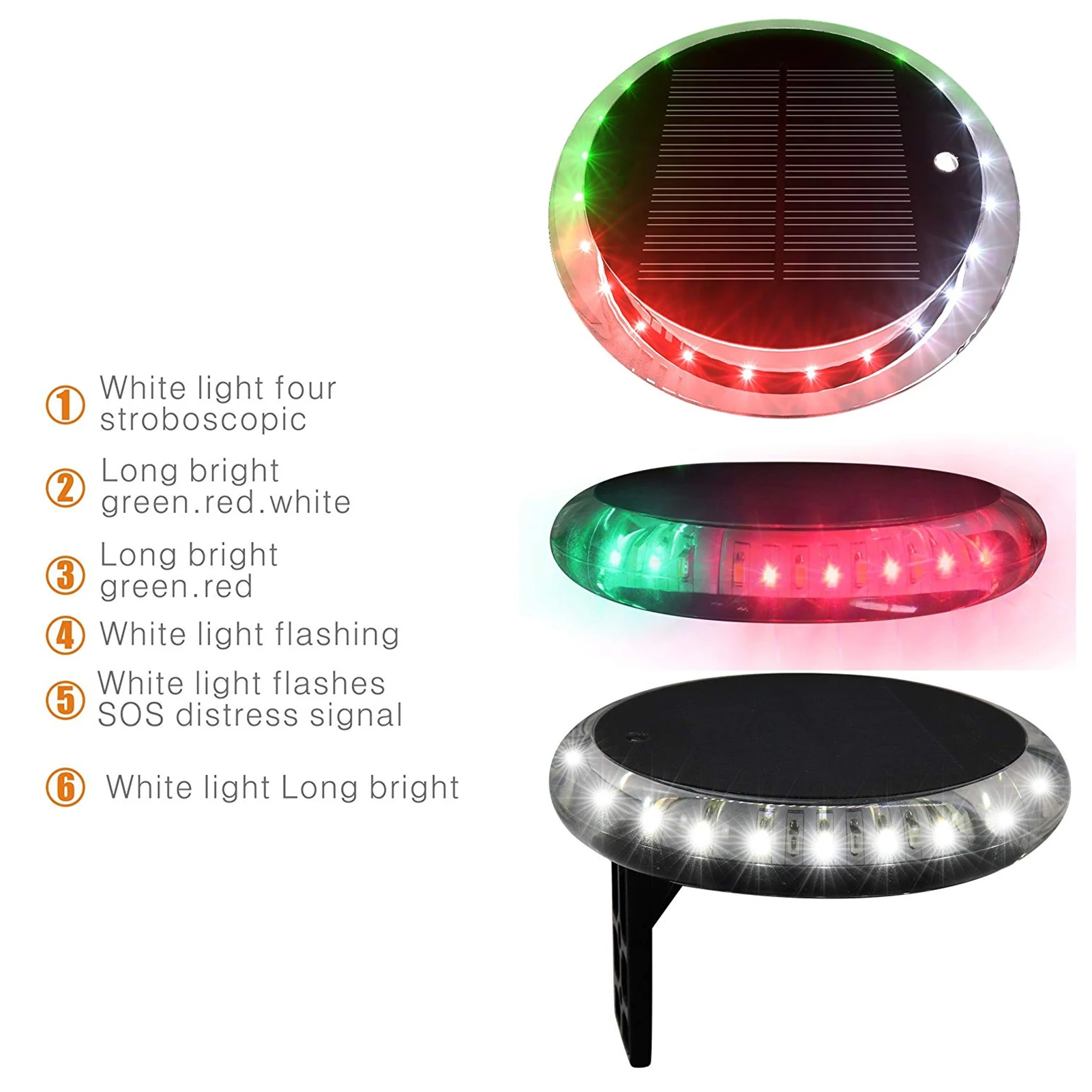 Fishing Boat Navigation Light - 방수 6가지 모드 보트 노루등 (선착장,